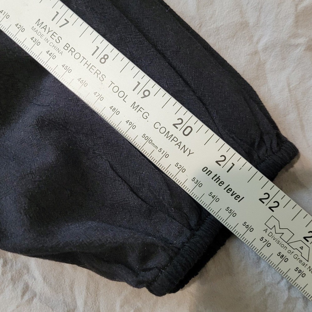 Old Navy Womens SZ Lg. Black V neck, Boho Peasant babydoll style top, lg. Sleeve - Picture 12 of 12